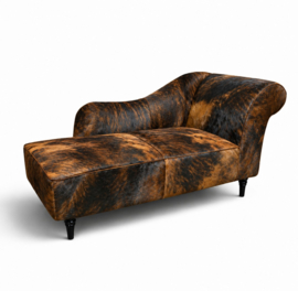 Josephine chaise longue 160cm, exotic koeienhuid
