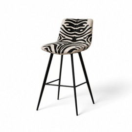Ilona barstoel, in zebra koeienhuid