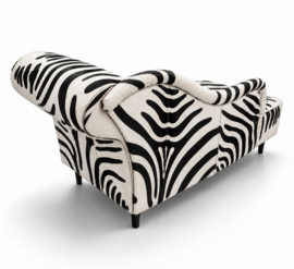 Josephine chaise longue 160cm, koeienhuid met zebraprint