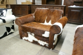 Rover fauteuil in bruine koehuid