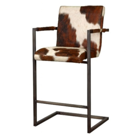 Ferro Barstoel in tricolor koeienhuid