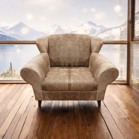 Bommel , loveseat in beige koeienhuid