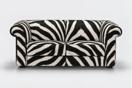 Bertha 2-zitsbank, in zebra koeienhuid