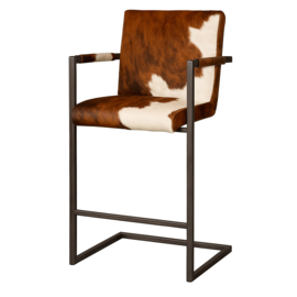 Ferro Barstoel in tricolor koeienhuid