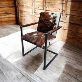Vincent vintage stoel in tricolor koeienhuid