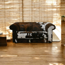 Bertha 1.5-zitsbank , loveseat in tricolor koeienhuid