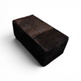 Poef 100x50cm in zwart koeienhuid