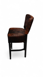 Bistro barkruk in bruin tricolor koeienhuid