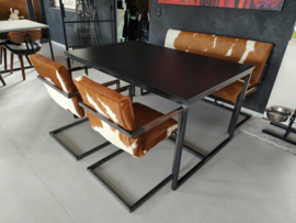 Vincent vintage stoel in bruinwit koeienhuid