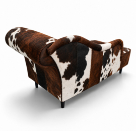 Josephine chaise longue 160cm, tricolor met wit koeienhuid