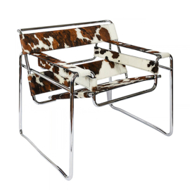 Wassily fauteuil herstofferen in tricolor koeienhuid