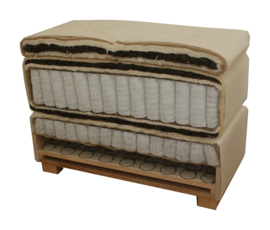 Boxspring HB700 met koeienhuid en leder 180x200cm