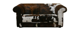 Bertha 1.5-zitsbank , loveseat in tricolor koeienhuid