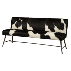 Belmonte eetbank  185cm, in diverse soorten koeienhuid