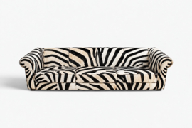 Bertha 4-zitsbank, in koeienhuid met zebra