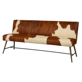 Belmonte eetbank  185cm, in diverse soorten koeienhuid