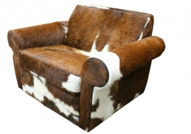 Rover fauteuil in bruine koehuid