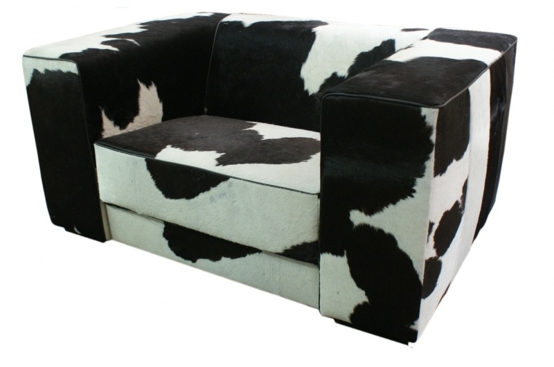 Artistiek oorlog bestellen Kubus loveseat in zwart koeienhuid | FAUTEUILS | Koeienbank