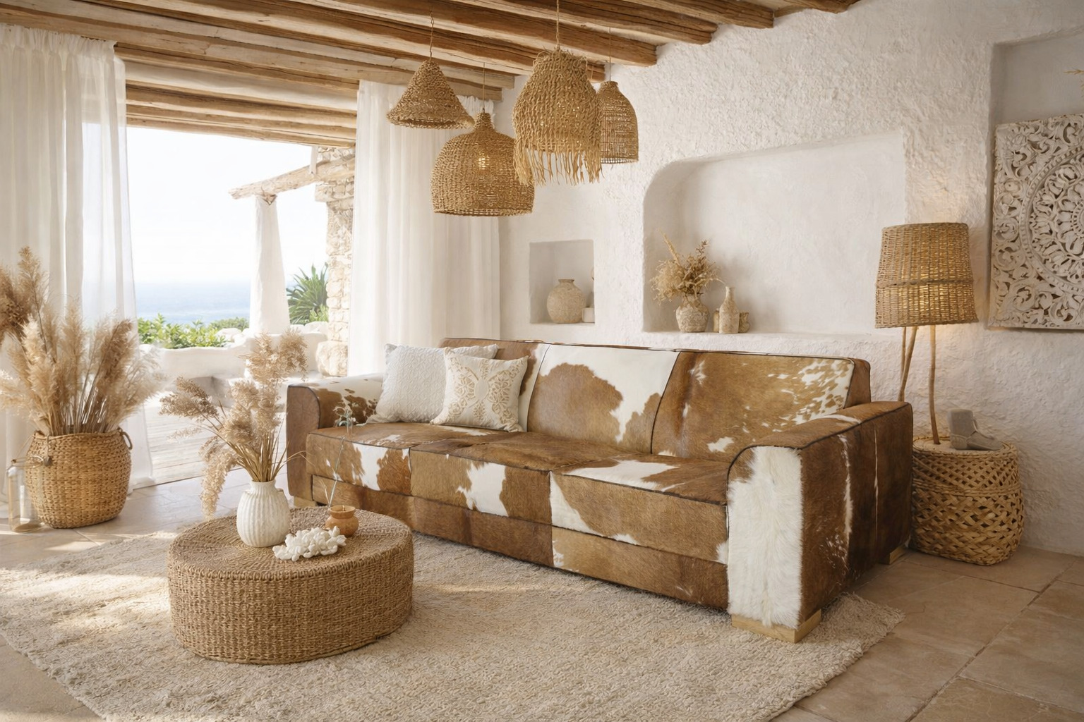 Betsie koeienhuid bank