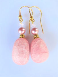 Oorbellen "Pink Nugget"