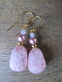 Oorbellen "Pink Nugget"