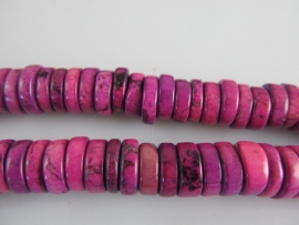Howliet roze schijf kraal 3-3.5x9 mm