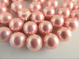 Shellparel roze ronde kraal 8 mm