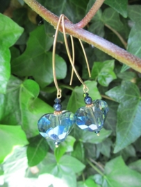 Oorbellen "Blue Crystal Heart"