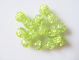 Glaskraal crackle licht lime 8-8.5 mm