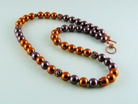 Ketting "Copper Swarovski"