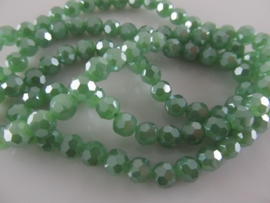 Kristalglas swarovski-style groen rond facet AB kraal 6 mm