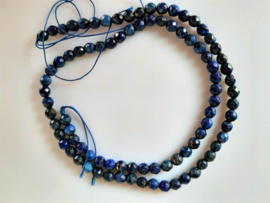 Lapis Lazuli kraal natuurlijk facet rond 4 mm