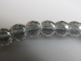 Kristalglas rondel kraal facet grijs 7.5x6 mm