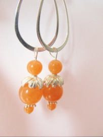 Oorbellen "Aventurine Orange Flower"