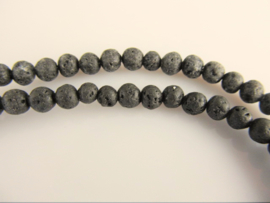 Lava zwart ronde kraal 4.7-4.8 mm