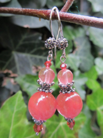 Oorbellen "Padparadscha Strawberry"