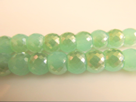 Kristalglas groene kraal rondel  2 tinten groen 8x6 mm
