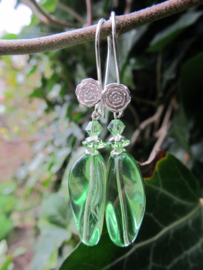 Oorbellen "Spring Green Glass"