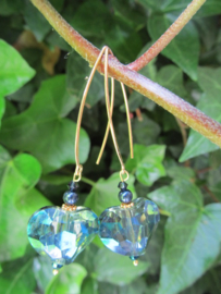 Oorbellen "Blue Crystal Heart"