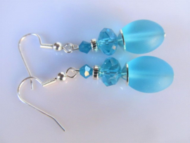 Oorbellen "Turquoise Glass"