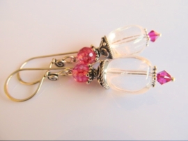 Oorbellen "Clear Pink"