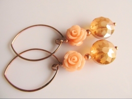 Oorbellen "Rosegold Rose"