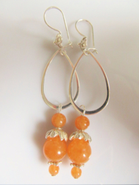 Oorbellen "Aventurine Orange Flower"