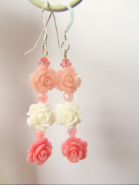 Oorbellen "Coral Roses"