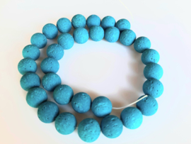 Lava kraal rond turquoise 12-12.3 mm