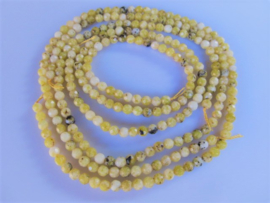 Jade lemon natuurlijk ronde facet kraal 4.5 mm