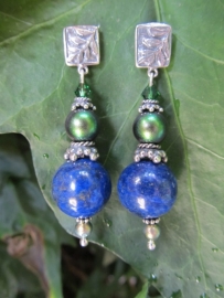 Oorbellen "Lapis Green"