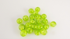 Groene glaskraal crackle rond 6-6.5 mm