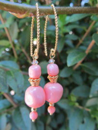 Oorbellen "Pink Coral Baroque"