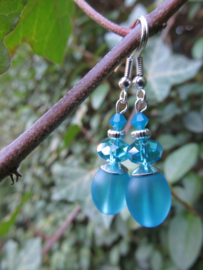 Oorbellen "Turquoise Glass"